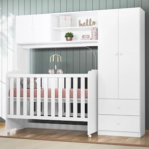 Conjugado Ternura com Berço Amore Branco - Peternella Móveis