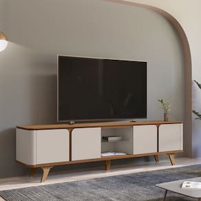 Rack para TV até 70 Polegadas Roma 04 Portas Off White Cedro Casa D