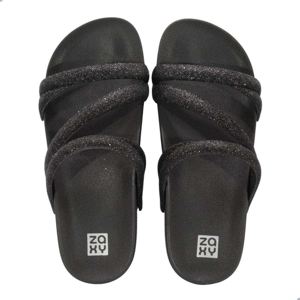 Tamanco Slide Zaxy Glitter Preto