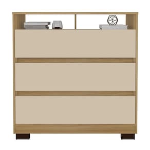 Cômoda Para Quarto 3 Gavetas 90cm Califórnia Carvalho Off White Incorplac
