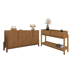 Conjunto Aparador e Buffet 170cm Lizz 04 Portas e 02 Gavetas Cedro Casa D