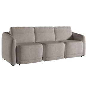 Sofá Cama Casal Para Sala 246cm Polska K04 Bouclê Bege Escuro - Mpozenato