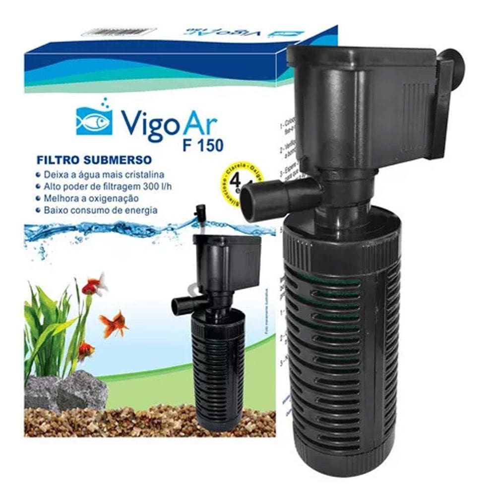 Filtro Submerso F150 para Aquários 300L/h Vigo Ar