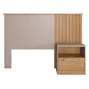 Cabeceira Solteiro Ripada Com Mesa Lateral 1 Gaveta Lucila Buriti Fendi Caemmun