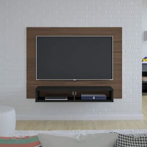 Painel Para Tv 50 Flash Com Nicho Amêndoa / Preto