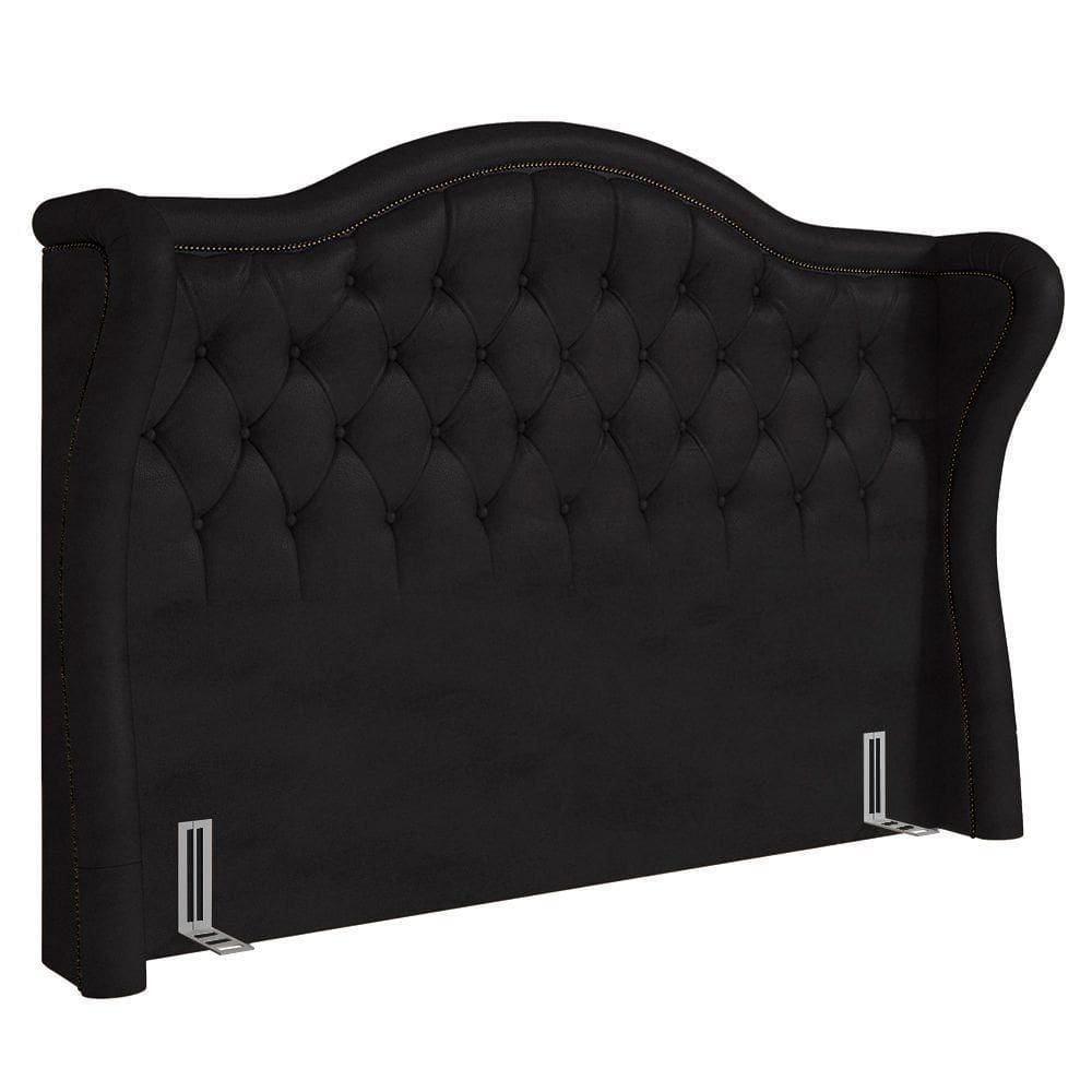 Cabeceira Cama Box Casal 140cm Antibes P02 P02 Sintético Preto - Mpozenato