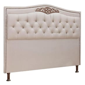Cabeceira Estofada Holanda 1,60 Queen Linho Speciale Home Capuccino