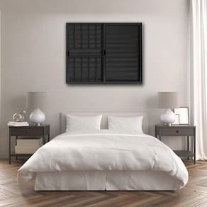Janela Veneziana De Alumínio 3 Folhas 100x150cm Com Grade Linha Modular Preto