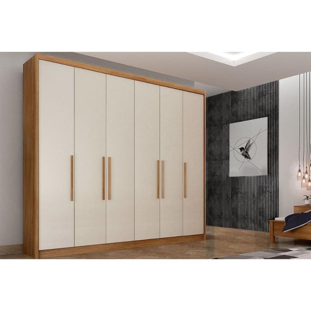 Guarda Roupa Casal 6 Portas e 6 Gavetas Santoro/Bolonha Freijo Cumaru c/ Fendi - Novo Horizonte
