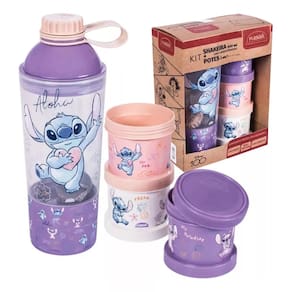 Kit Infantil Shakeira Com Potes 3 Em 1 Lanche Stitch
