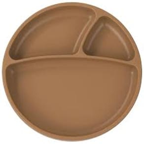 Prato Infantil Divisórias Silicone Portions Woody Brown - Minikoioi