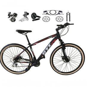 Bicicleta Aro 29 Gti Roma Shimano Altus 24v Freio Disco Hidráulico - Preto-vermelho Tam.17