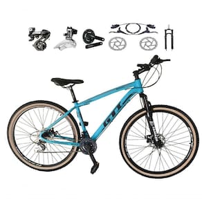Bicicleta Aro 29 Gti Roma Shimano Altus 24v Freio Disco Hidráulico Garfo Trava - Azul Tam.19