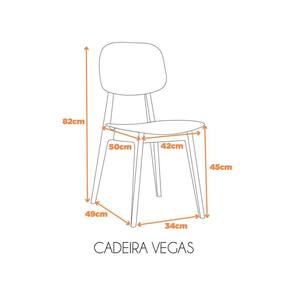 Kit 4 Cadeiras Vegas com Estrutura Em Polipropileno Fratini Preto