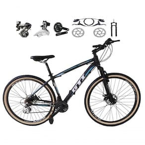 Bicicleta Aro 29 Gti Roma Shimano Altus 24v Freio Disco Hidráulico Garfo Trava - Preto-azul Tam.17