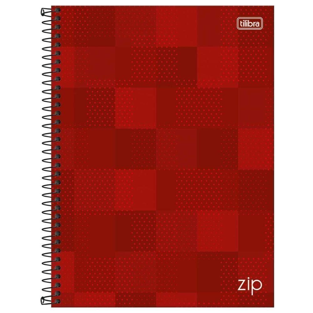 Caderno Espiral Capa Dura Universitário Zip 160 Folha 10 Matérias Tilibra Vermelho