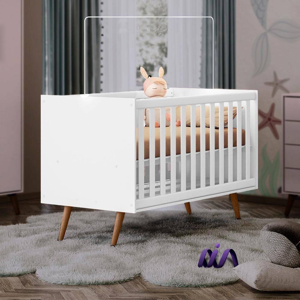 Berço Mini Cama Qencanto Retrô Qmovi Branco - Branco