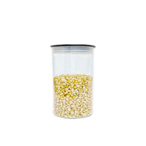 Pote Organizador 1000ml Dispensa Alimentos Fechamento Hermético Design Clássico Cozinha Tampa Preta
