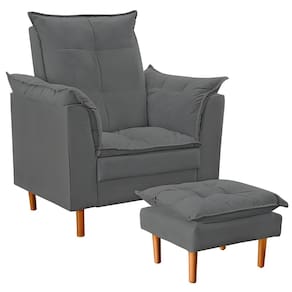Poltrona De Amamentação com Puff Quarto Bebê Vitória Suede