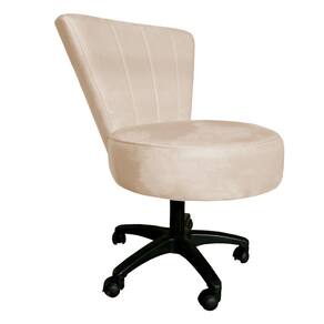 Cadeira Mocho Costurado Elegância Veludo Base Giratória - Pallazio Bege