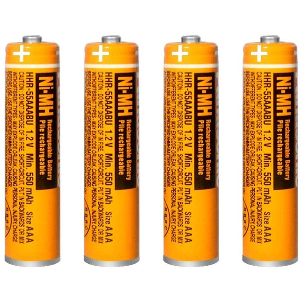 Bateria AAA Panasonic 550mAh, pacote com 4