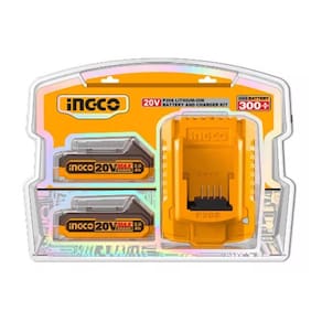 Kit 02 Baterias Ingco 2.0 amper e Carregador 20v Bivolt