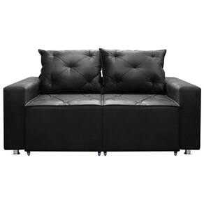 Sofá 2 Lugares Retrátil E Reclinável Bariloche 1.80cm C/ Molas - Veludo Preto