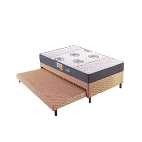 Cama Box c/Auxiliar Solteiro: Colchão Espuma Polar D45 Pérola Clean + Base Rústico Clean(88x188)