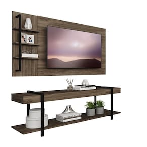 Rack C/ Painel Para Tv Até 50\` Ohio Carraro - Legno/preto Legno/preto