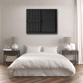 Janela Veneziana De Alumínio 3 Folhas 100x120cm Com Grade Linha Modular Preto
