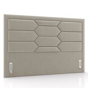 Cabeceira Cama Box Casal 140cm Texas P02 Veludo Bege - Mpozenato