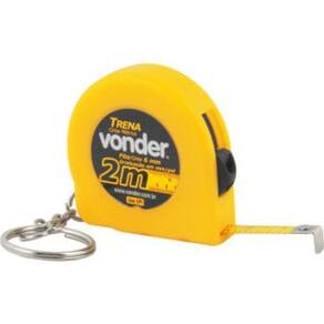 Trena Vonder curta de aço com 5 m e trena chaveiro 2 m TCV 2005