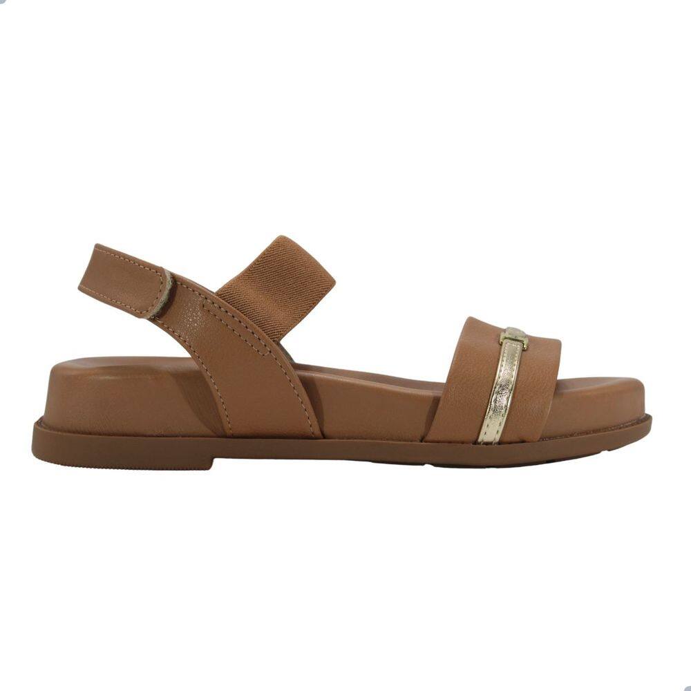 Sandália Modare Conforto Camel/Dourado