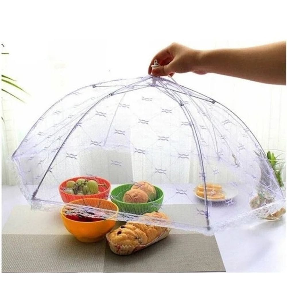 Protetora de Alimentos Tela Mosqueteiro - 46 cm ou 33 cm - Protetor Alimento Comida Fruta e Bolo - tampa fácil - PANAMI