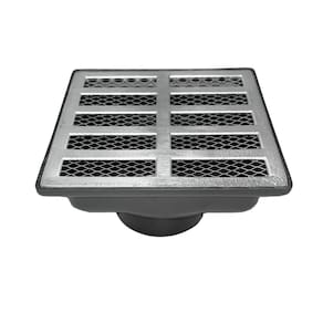 Ralo Pluvial modelo 15x15 Alumínio Reta com Tela Coletor Saída Baixa 75mm ( 3polegadas)