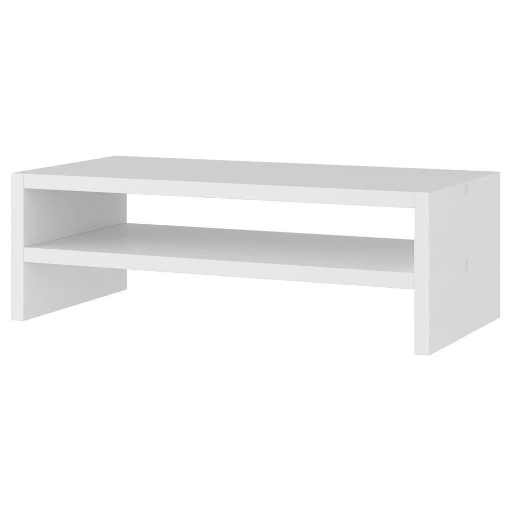 Base Suporte Stand Para Monitor Setup Soft Elevado 45X15Cm Em 100% Mdf Branco - Abmaza