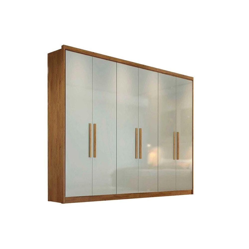Guarda Roupa Casal 6 Portas e 6 Gavetas Rizon Plus Freijo Cumaru c/ Fendi - Novo Horizonte