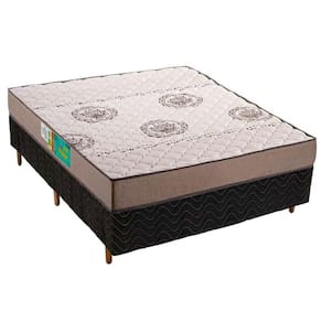 Cama Box Casal: Colchão Espuma D33 Polar Pérola + Base CRC Fantasy Black(138x188)