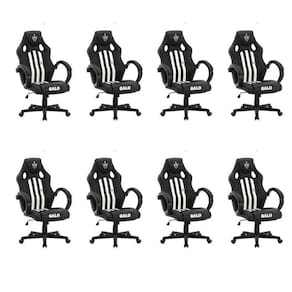 Kit 8 Cadeiras Gamer Atlético Mineiro Cam 3316 Espresso Móveis Preta/branca Preto