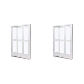 Kit com 2 Portas de Aço de Correr 215x200cm 3 Folhas Vidro Liso Qualitysol Ramassol Branco