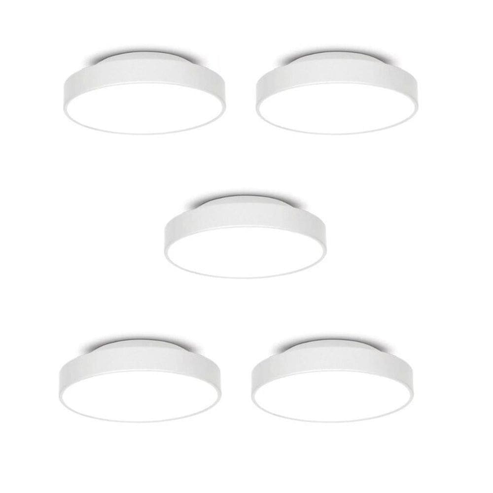 Kit com 5 Plafons para 3 Lâmpadas Redondo 36cm 7652 Jd Molina Branco