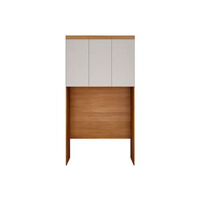 Modulado de Quarto Armário Ponte Aéreo Solteiro Rizon c/ 3 Portas Freijo Cumaru c/ Fendi - Novo Horizonte