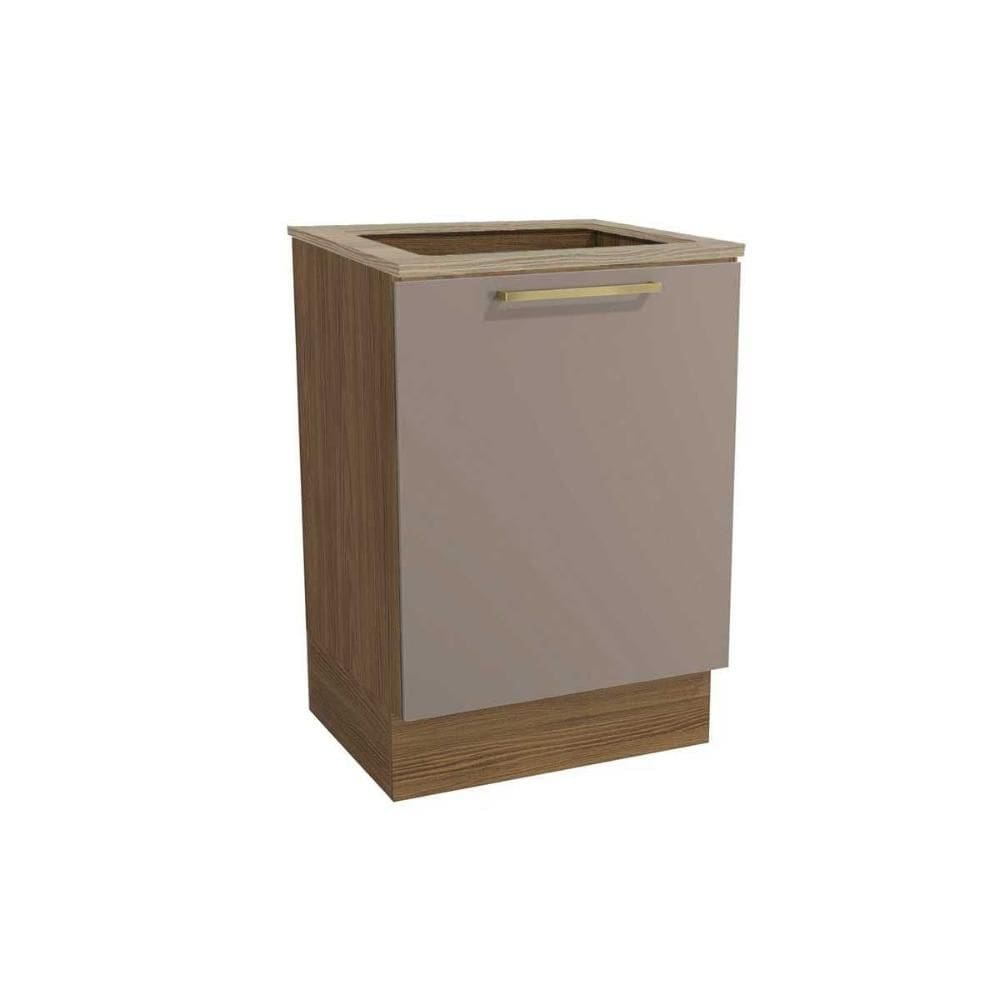 Balcão de Cozinha Botanic M629 1 Porta 60cm p/ Cooktop - Kappesberg Nogueira/Fendi/Nogueira - Kappesberg