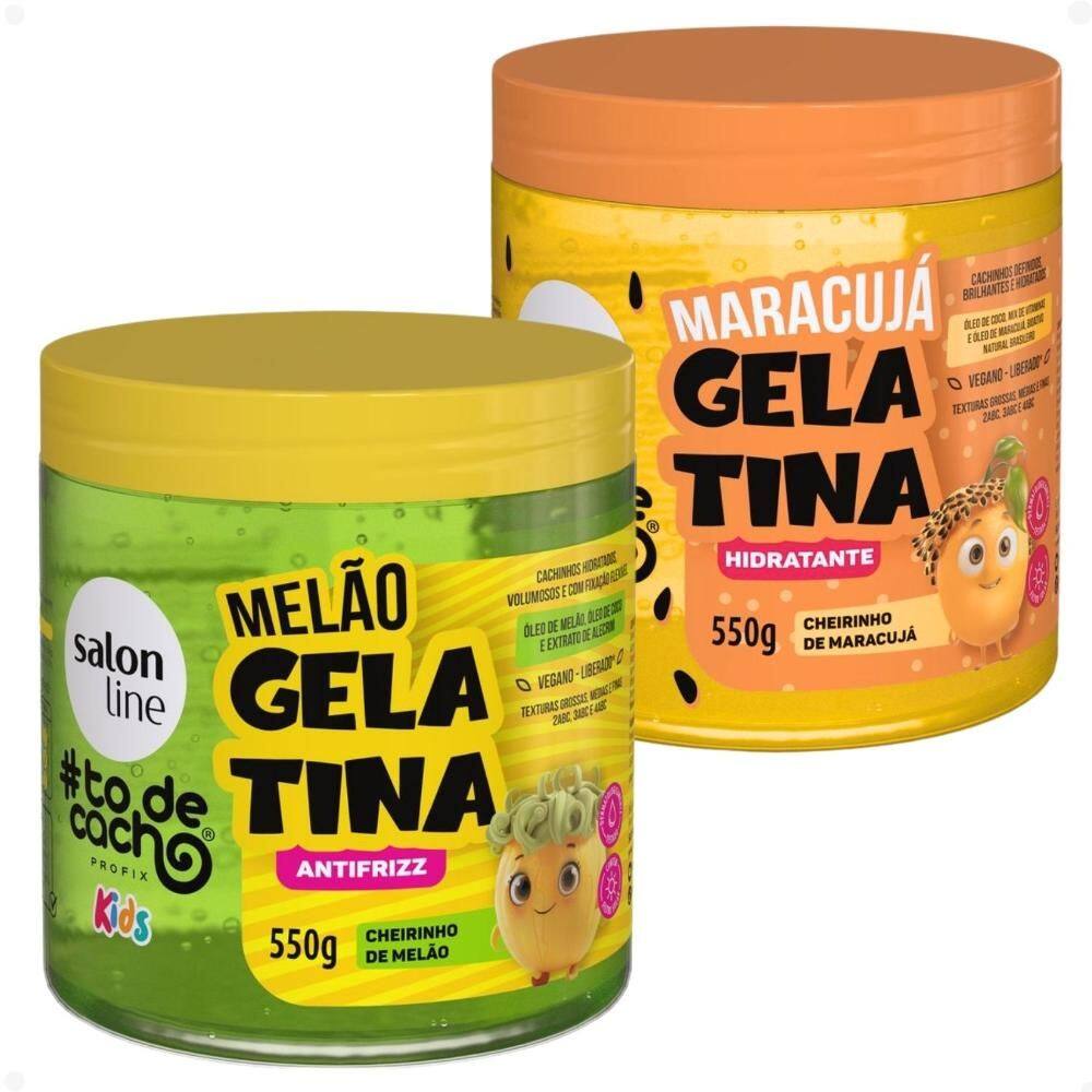 Kit Salon Line Kids #todecacho 2 Gelatinas: Melão e Maracujá 550g