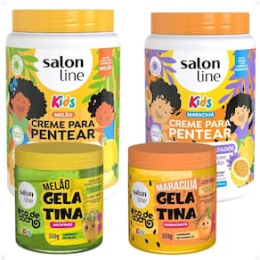 Kit Salon Line Kids: 2 Cremes e 2 Gelatinas Melão e Maracujá