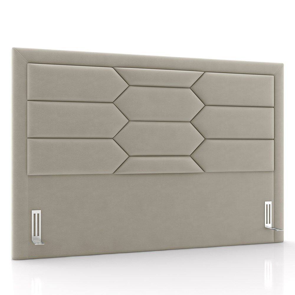 Cabeceira Cama Box Casal 140cm Texas P02 Veludo Bege - Mpozenato