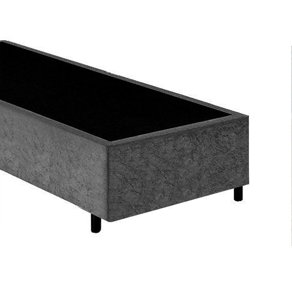 Cama Box Solteiro 88 Cinza Suede - Santo Box