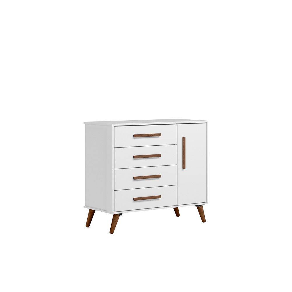 Cômoda Infantil Retrô 1 Porta e 4 Gavetas - Qmovi
