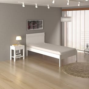 Cama para Quarto de Solteiro 98,6x195cm Branco Tecno Mobili