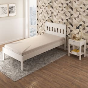 Cama de Solteiro para Colchão 88x188cm Branca Tecno Mobili
